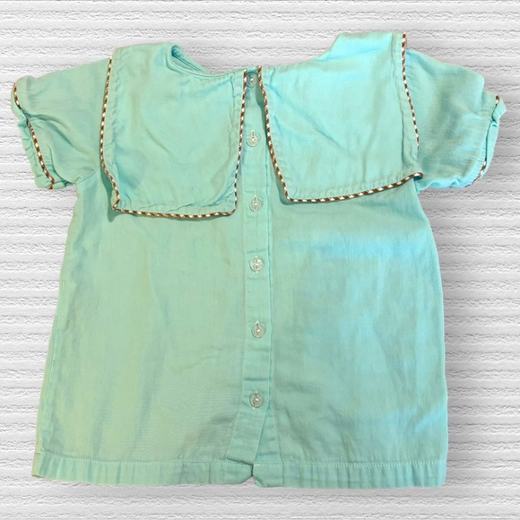 Pumpkin Smocked Square Bib Collar Top - Picture 4 of 5